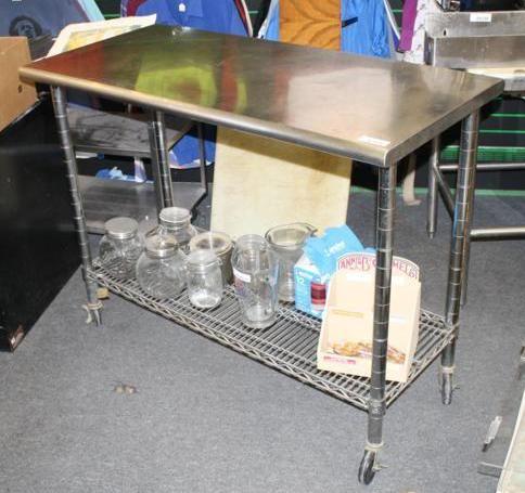 lot 5 image: Stainless steel table 50 x 24 x 38 ...