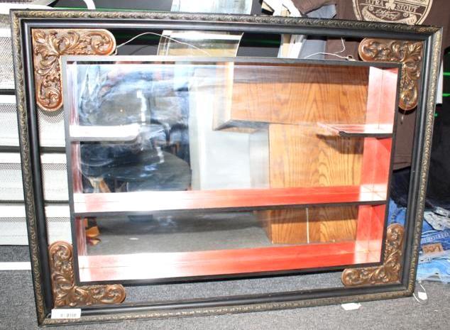 lot 53 image: Retro Framed shelves and mirror 36 ...