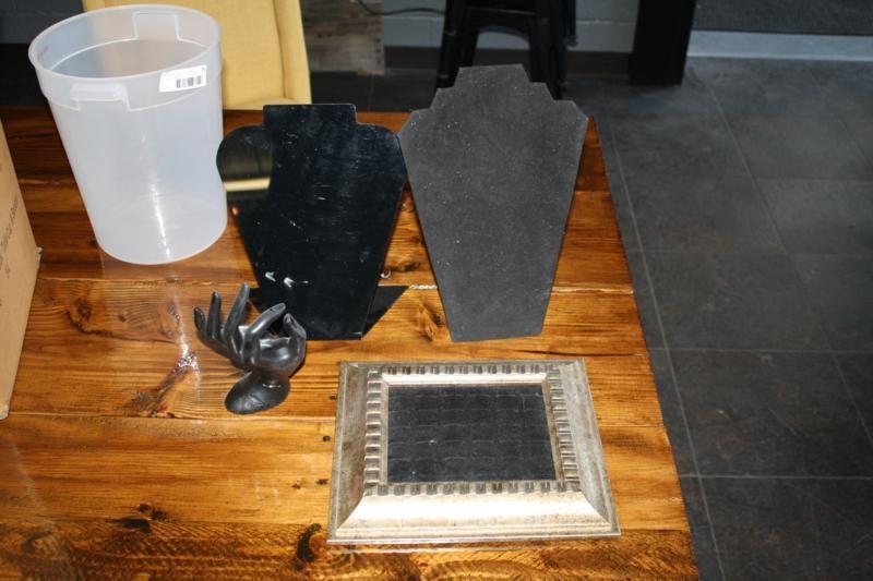 lot 73 image: Ring table, wall display, plastic c...