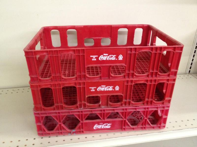 lot 35 image: 3 Red Coca-Cola Crates