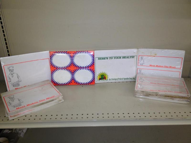 lot 65 image: 11 Packages of NOS Meat Dept. Pricing Cards