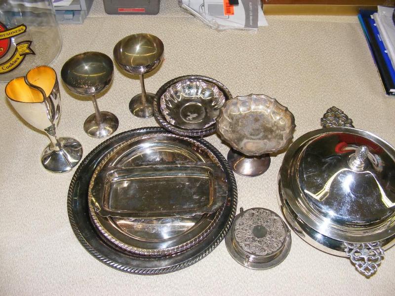 Variety Lot of Silver Items, wine g...