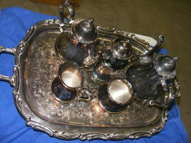 Silver TeaCoffee Set Pieces stored...