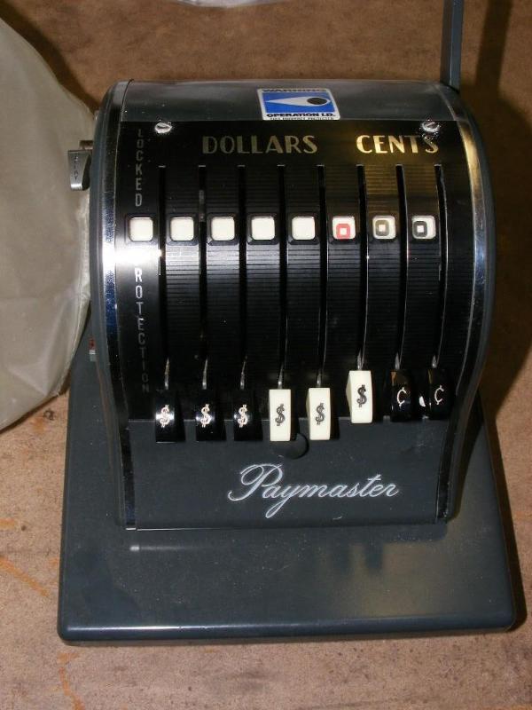 Paymaster, check imprinter...