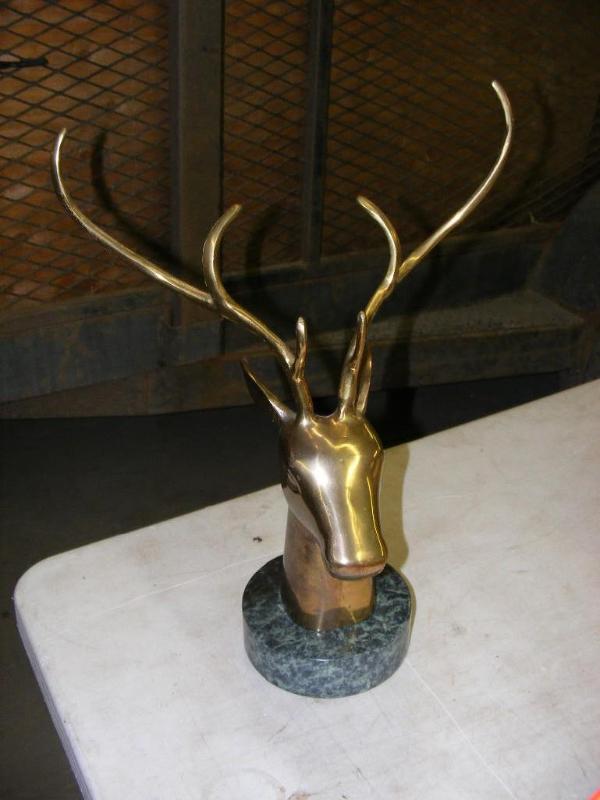 brass deer head