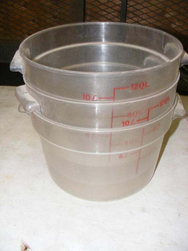 Three 12 quart containers...