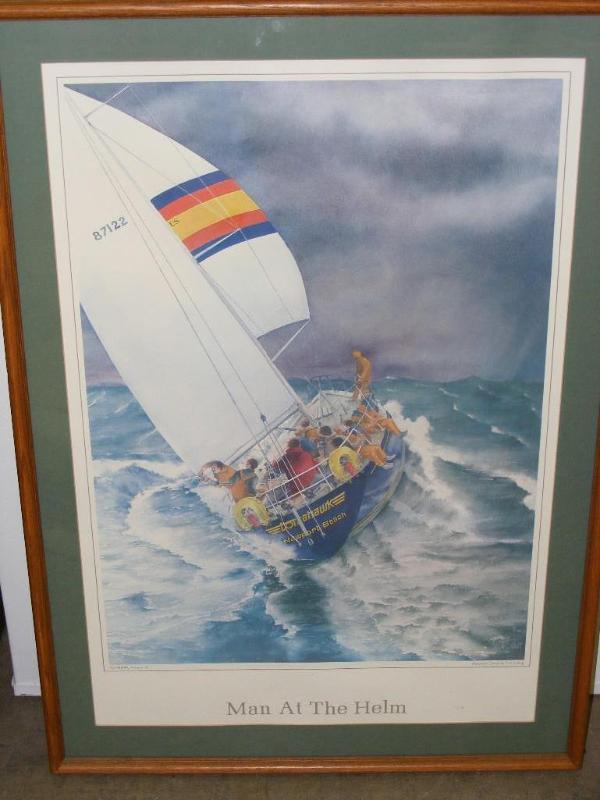 &quotMan at the Helm&quot Framed ...