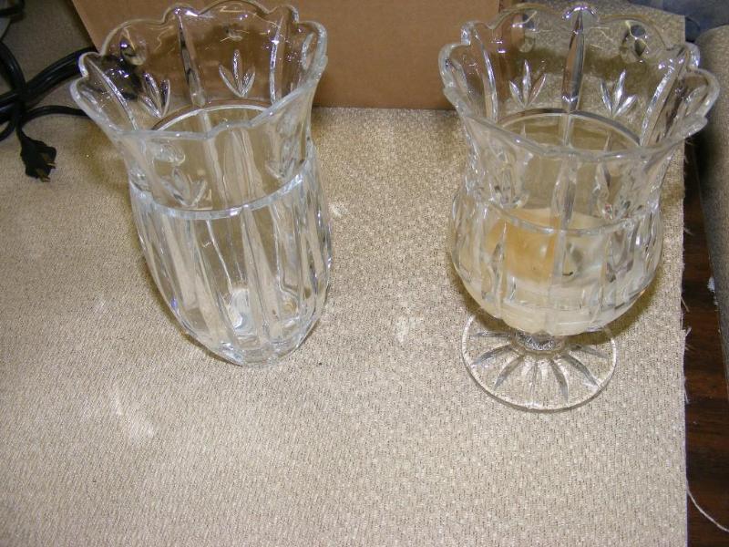 Two Glass Items, Vase and Candle Ho...