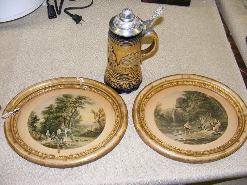 Two framed Vintage Pictures, one ha...