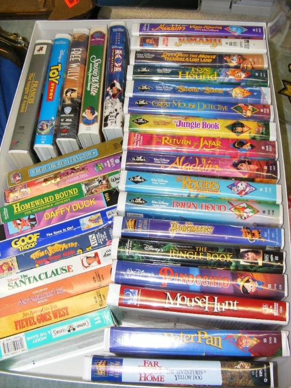 Box of Disney VCR Tapes...