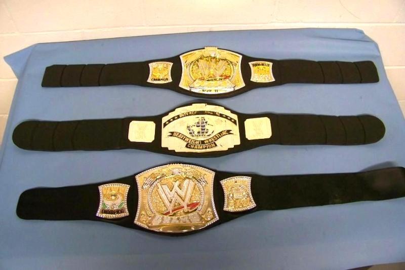 lot 26 image: (3) Wrestling Championship  Title Belts