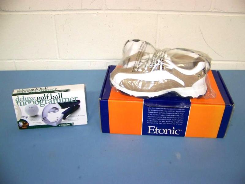 lot 29 image: Etonic, Womens Golf Shoes and Golfball Monogrammer