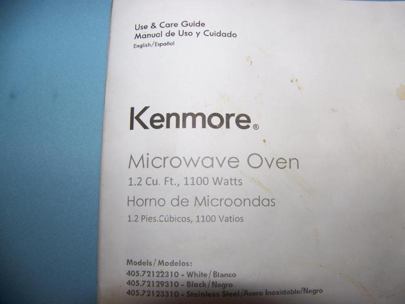 Kenmore Microwave Oven Model 721.66222500 - Oahu Auctions