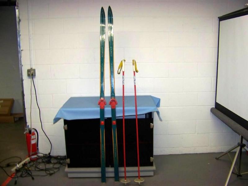 lot 64 image: Old, Cross Country Skis and Poles
