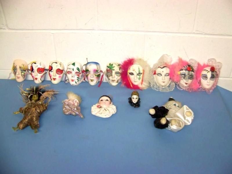 lot 77 image: Ceramic Masks and Dolls  Figurines