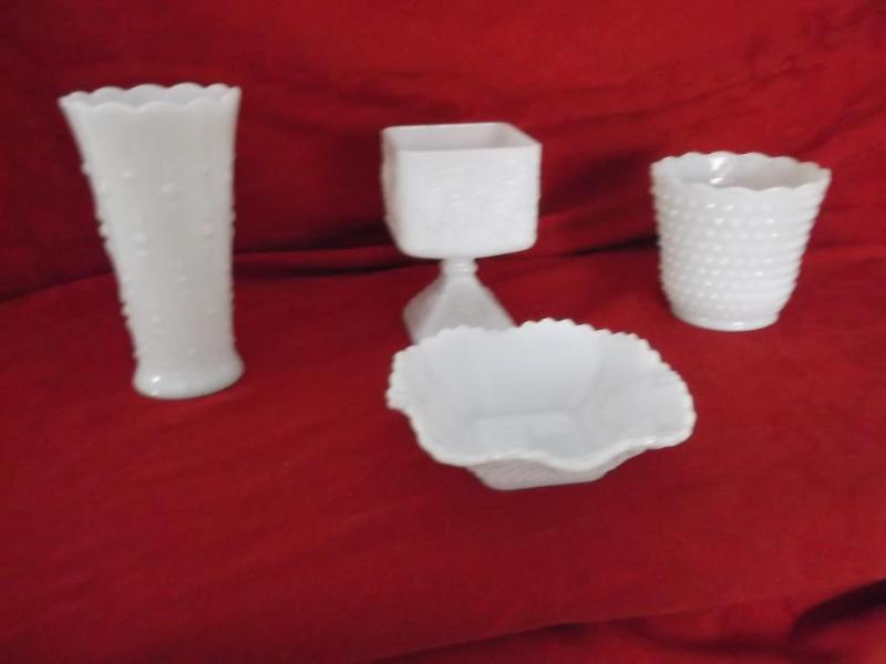 4 piece of Milk glass all in great ...