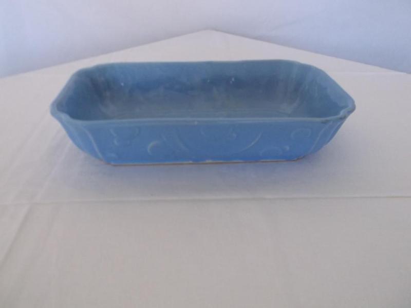 Cute little blue dish marked U.S.A ...