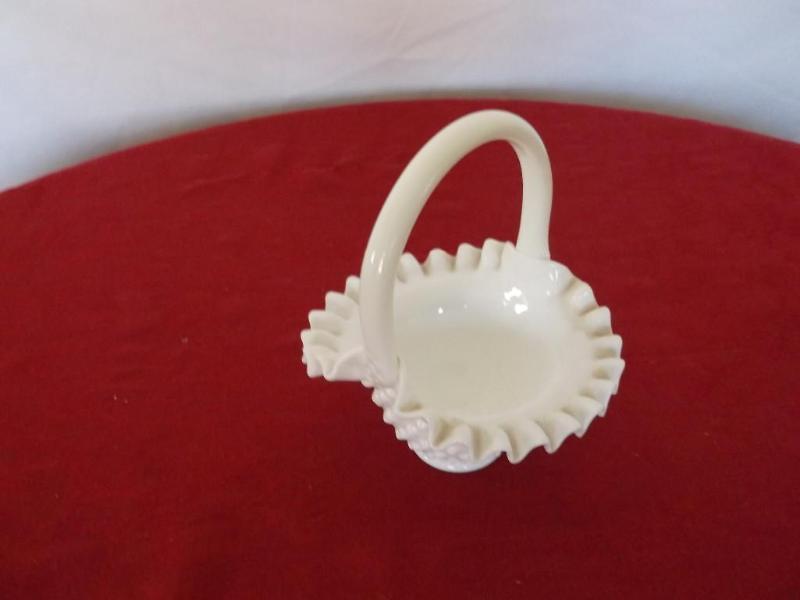 Beautiful white hobnail milk glass ...