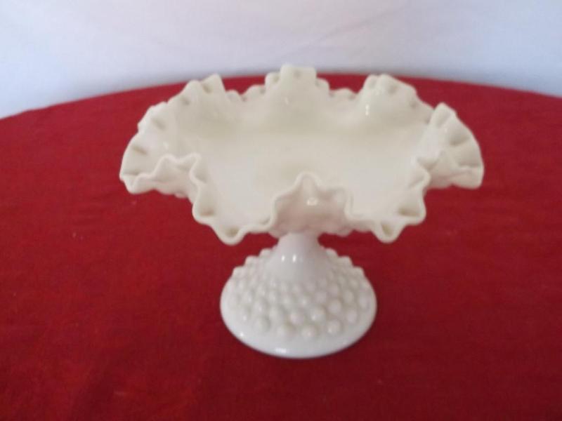 Beautiful white hobnail footed dish...