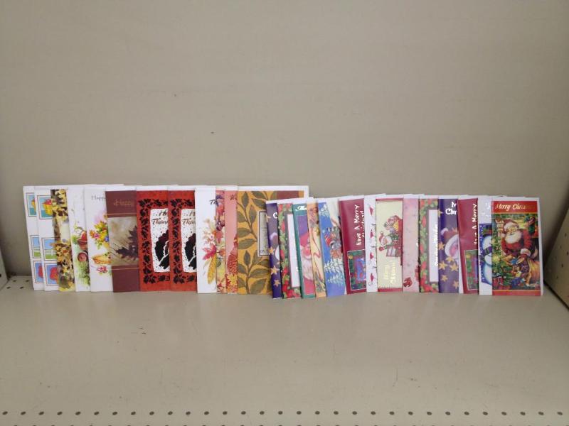 25 New Old Stock Christmas and Thanksgiving Cards