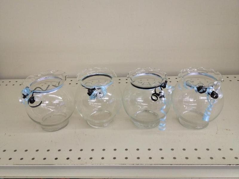4 Glass Decorative Vases...
