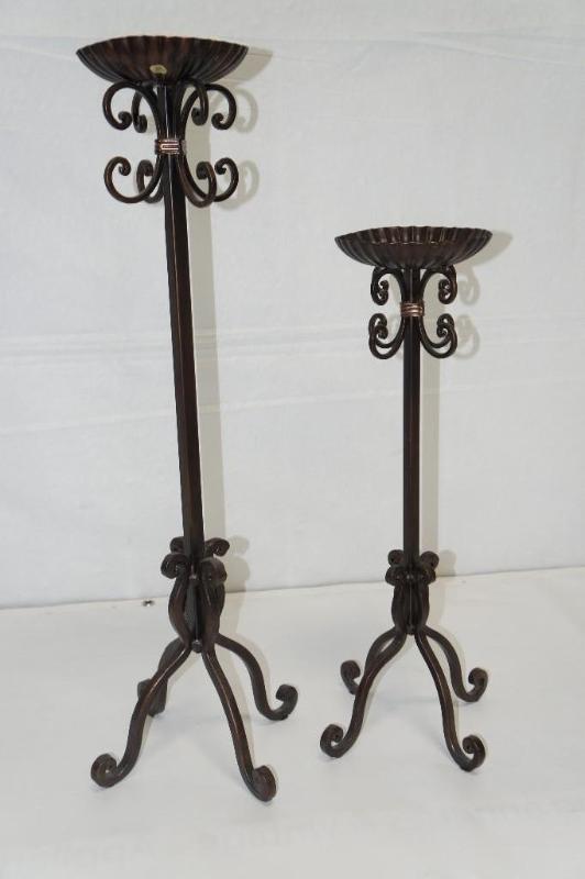 lot 14 image: Wrought Iron Candle Holders