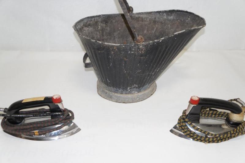 lot 30 image: Vintage Coal Pail & Irons (2)