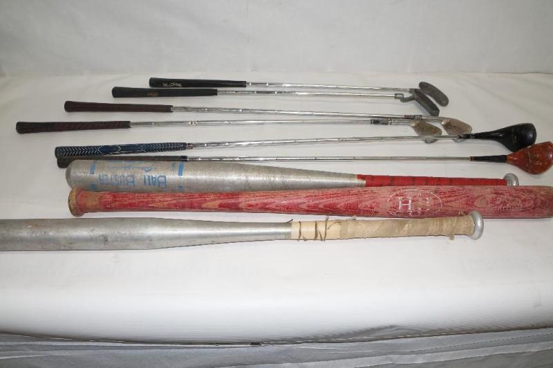 lot 43 image: Lot of Baseball Bats & Golf Clubs