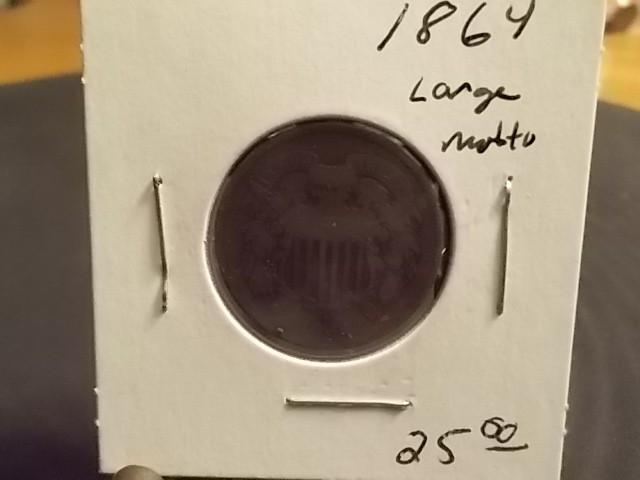 1864 Two Cent Piece Large Motto...