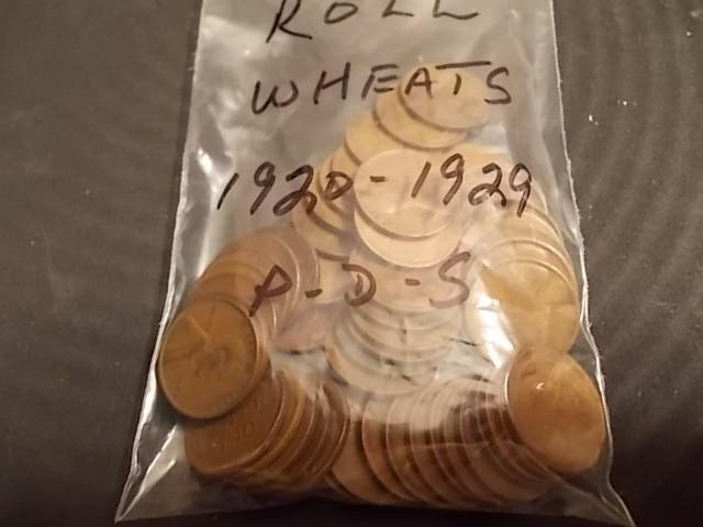 1-Roll Wheat Cents 1920-1929 P, D &...