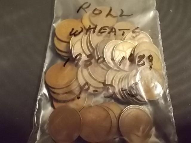 1-Roll Wheat Cents 1930-1939 P, D &...