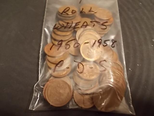 1-Roll Wheat Cents 1950-1958 P, D &...