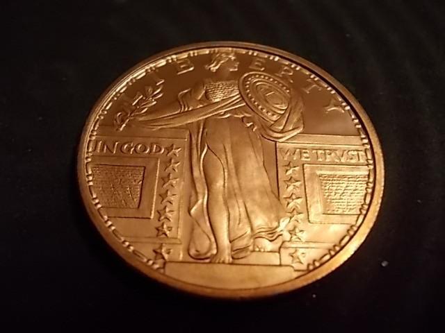 1 Oz. .999 Fine Copper Round Standi...