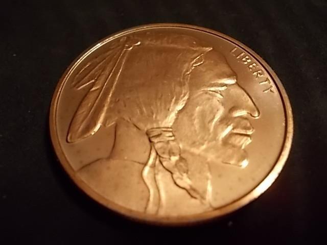 1 Oz. .999 Fine Copper Round Indian...