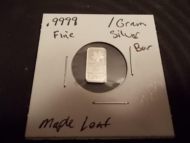 1-Gram .9999 Fine Silver Bar Maple ...