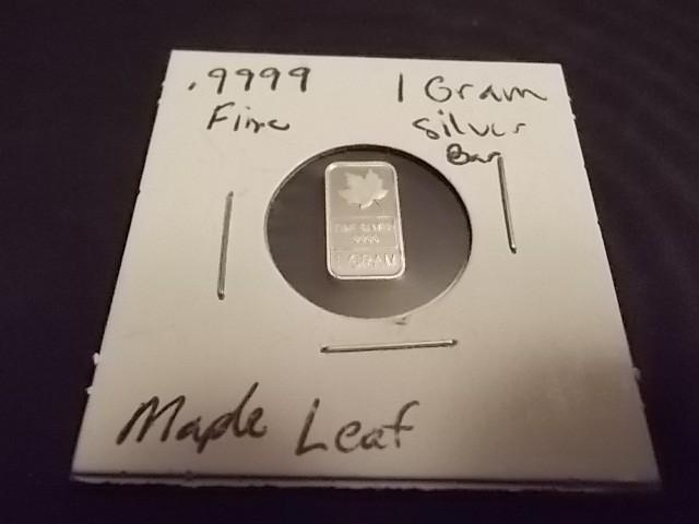 1-Gram .9999 Fine Silver Bar Maple ...