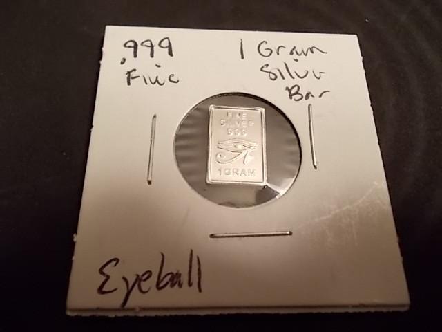 1-Gram .999 Fine Silver Bar Eye Bal...