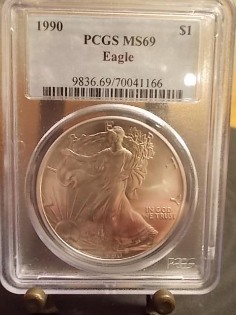 1990 Silver Eagle PCGS MS69...