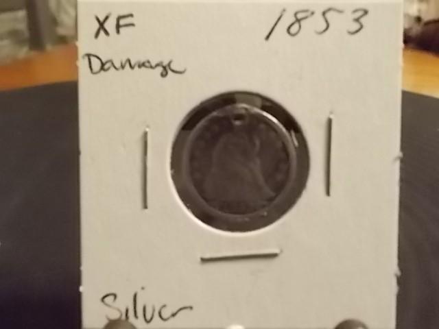 1853 Seated Liberty Dime (Slight Da...