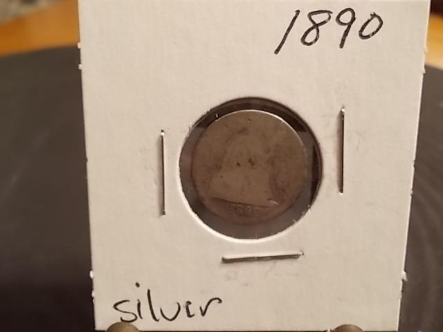 1890 Seated Liberty Dime...