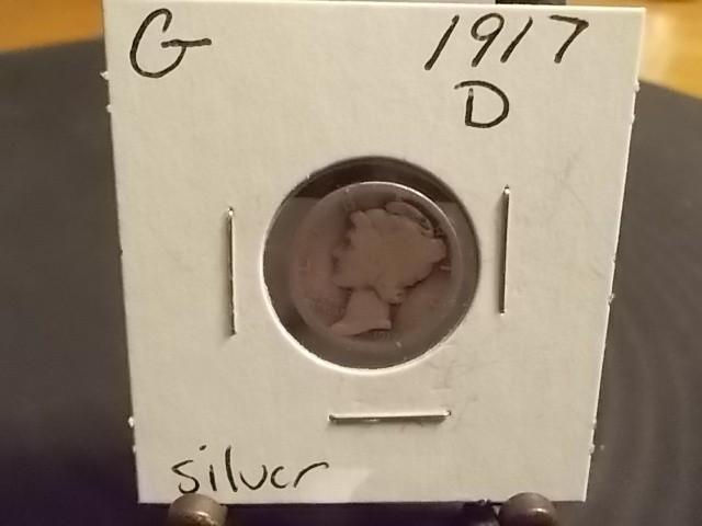 1917 D Mercury Dime...
