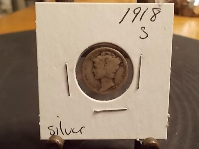 1918 S Mercury Dime...