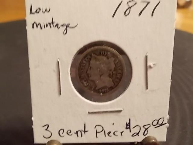 1871 Three Cent Piece...