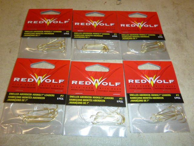 6 Packs of Red Wolf Snelled Aberdee...