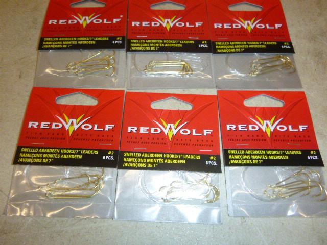 6 Packs of Red Wolf Snelled Aberdee...