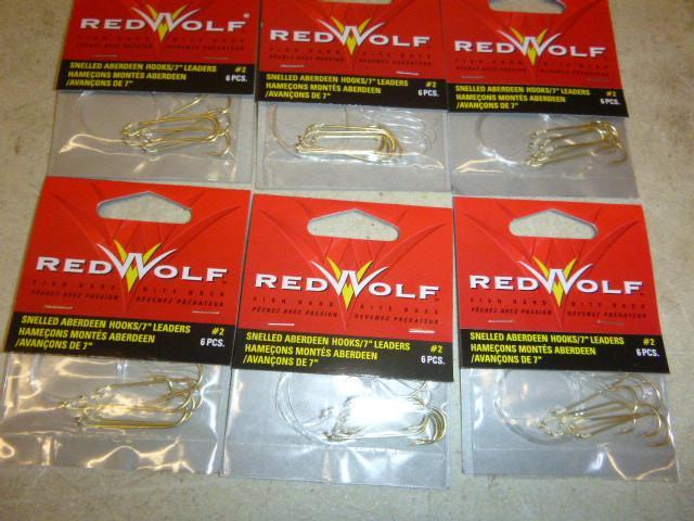 6 Packs of Red Wolf Snelled Aberdee...