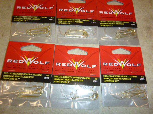 6 Packs of Red Wolf Snelled Aberdee...