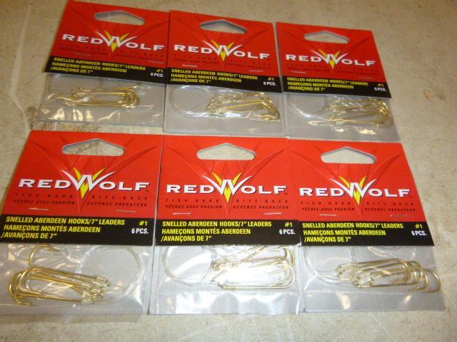 6 Packs of Red Wolf Snelled Aberdee...