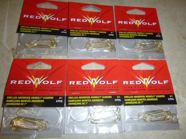 6 Packs of Red Wolf Snelled Aberdee...