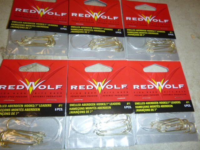 6 Packs of Red Wolf Snelled Aberdee...